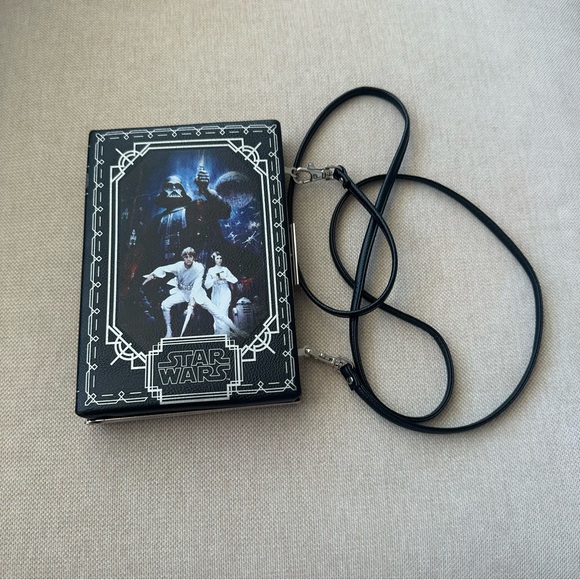 Star Wars Princess Leia & Luke Book Crossbody Bag Purse Clutch‎ Faux Leather - Picture 2 of 5